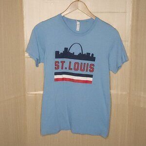 St. Louis Skyline Blue Short Sleeve Girl's Shirt Medium